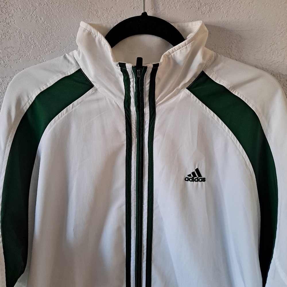 Adidas Green & White Windbreaker - Picture 2 of 9